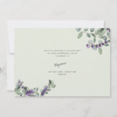 Schöne Lavendel Foliage Kinderdusche Einladung (Rückseite)