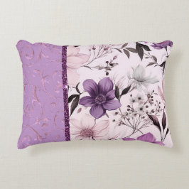 Schöne Lavendel und rosa Blütenpracht Dekokissen