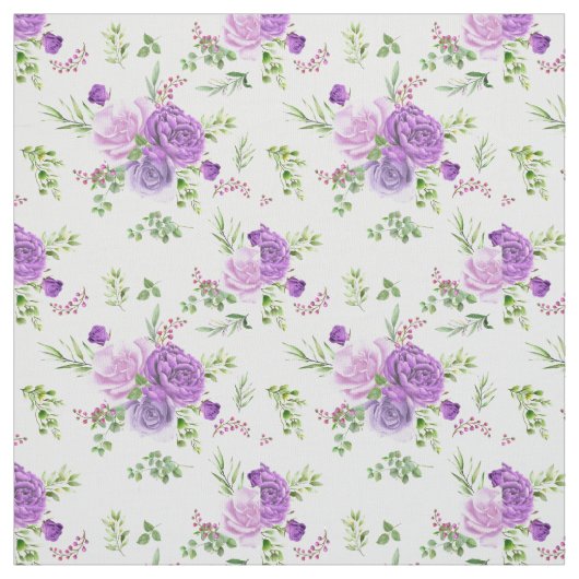 Schöne Lavendel und weiße Blumenstoffe Stoff (Muster)