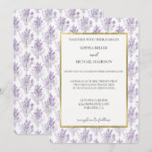 Schöne Lavendelblumen Hochzeit Einladung (Vorne/Hinten)