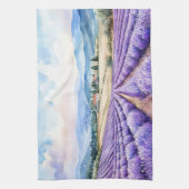 Schöne Lavendelfelder Aquarelle Geschirrtuch (Vertikal)