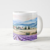 Schöne Lavendelfelder Kunst Jumbo-Tasse (Vorderseite Rechts)