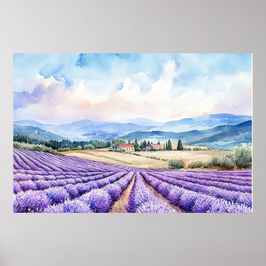 Schöne Lavendelfelder Poster (Vorne)