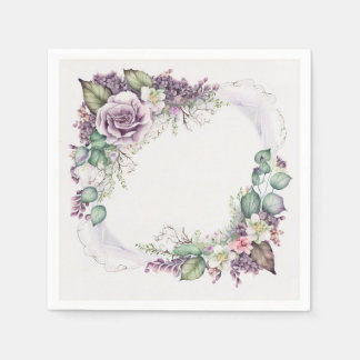 Schöne Lavendelrosen Elegant Klassisch Vintage Serviette
