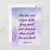 Schöne Lavender Blume Feld Bibelschrift Postkarte (Vorne/Hinten)