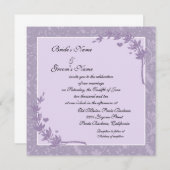 Schöne Lavender Floral Wedding Einladungen (Vorne/Hinten)