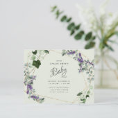 Schöne Lavender Foliage Babydusche Einladungspostkarte (Stehend Vorderseite)