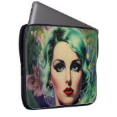 Schöne Lavender & Green Retro Style Space Frau Laptopschutzhülle (Vorne Rechts)