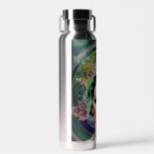 Schöne Lavender & Green Retro Style Space Frau Trinkflasche (Vorne)