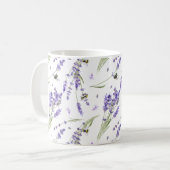 Schöne Lavender Honey Bees Floral Kaffeetasse (Vorderseite Links)