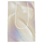 Schöne Lavender Ivory Pearl Wedding Mittlere Geschenktüte (Rückseite)