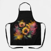 Schöne, lebendige Abstrakte Sonnenblumen Schürze (Vorderseite)