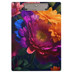 Schöne, lebendige Blume Mix 2 Klemmbrett