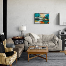 Schöne, lebendige Farben Landschaftsbild Kunst und