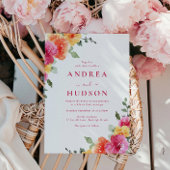 Schöne, lebendige Frühjahrsblütenhochzeit Einladung