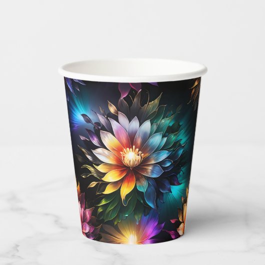 Schöne lebhafte Blume Papiertasse Pappbecher (Rückseite)