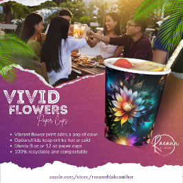 Schöne lebhafte Blume Papiertasse Pappbecher