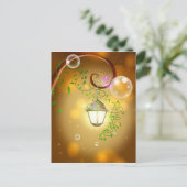 Schöne lebhafte feenhafte Laterne Postkarte (Stehend Vorderseite)