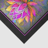 Schöne, lebhafte Rosa Orange Verzierte Lotus-Blume Seidenpapier (Ausschnitt)