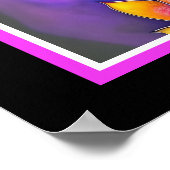 Schöne, lebhafte Rosa Verzierte Lotus-Blume Poster (Ecke)