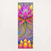 Schöne, lebhafte Rosa Verzierte Lotus-Blume Yogamatte (Rückseite)