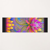 Schöne, lebhafte Rosa Verzierte Lotus-Blume Yogamatte (Vorderseite (Horizontal))