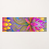 Schöne, lebhafte Rosa Verzierte Lotus-Blume Yogamatte (Rückseite (Horizontal))