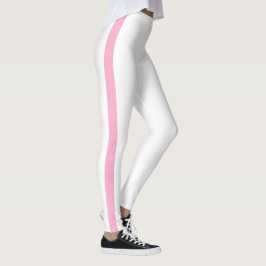 Schöne Leggings aus weißem Rosa Streifen