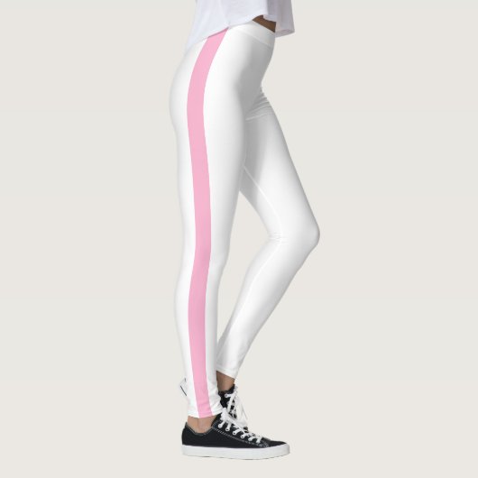 Schöne Leggings aus weißem Rosa Streifen (Rechts)