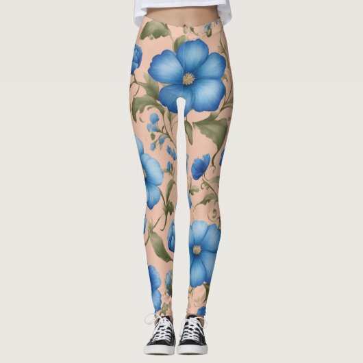 Schöne Leggings mit Blumenmuster - Soft & Stretch (Vorderseite)