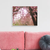 Schöne Leinwand mit rosa Baumblüten. (Insitu (Wohnzimmer))