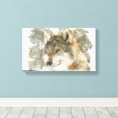 Schöne Leinwand Watercolor Wolf (Insitu (Holzboden))