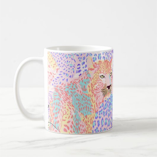 Schöne Leopard-Nahtlos-Muster-Illustration Ar Kaffeetasse (Links)