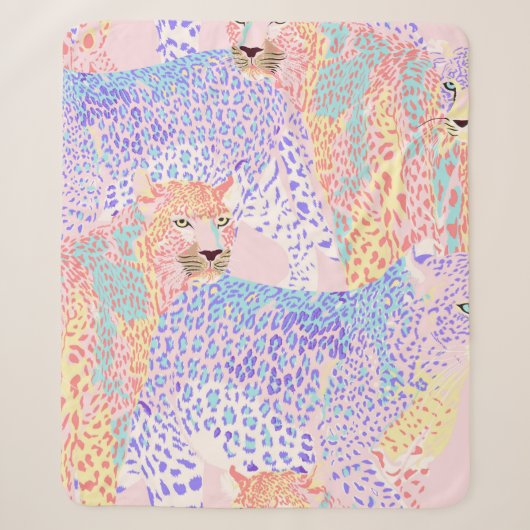 Schöne Leopard-Nahtlos-Muster-Illustration Ar Sherpadecke (Vorderseite)