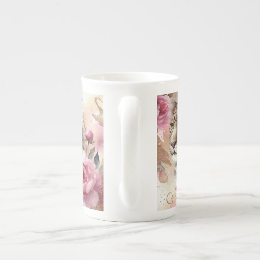 Schöne Leopard & Rose Tasse (Rückseite)