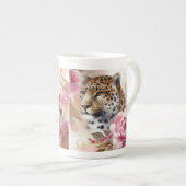 Schöne Leopard & Rose Tasse (Vorderseite Rechts)