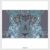 Schöne Leoparden-Blues, goldene Augen-Aufkleber Aufkleber (Blatt)