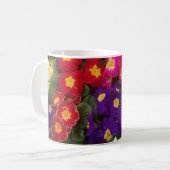 Schöne leuchtende Polyanthus-Blumen Kaffeetasse (Vorderseite Links)