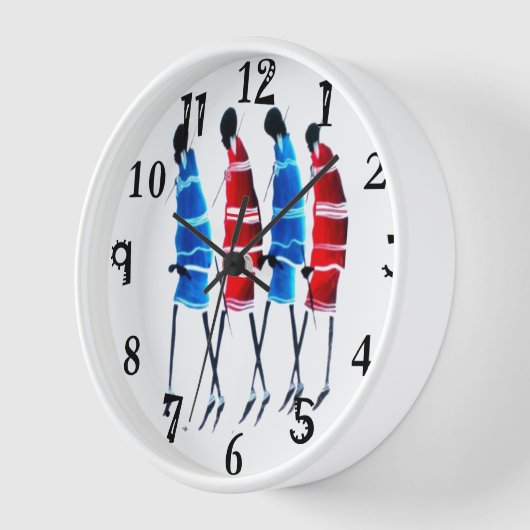 Schöne Leute Afrikanischer Maasai Stamm Wanderung Uhr (Winkel)