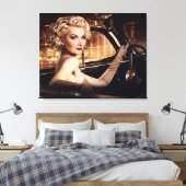 Schöne Leute reformieren Frau in Cabrio Leinwanddruck (Insitu (Schlafzimmer))