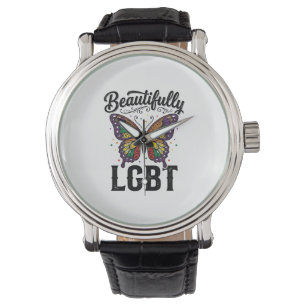 Schöne LGBT Schmetterling Vintage Pride Shirt_1 Armbanduhr