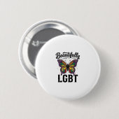Schöne LGBT Schmetterling Vintage Pride Shirt_1 Button (Vorne & Hinten)