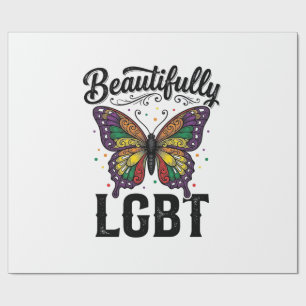 Schöne LGBT Schmetterling Vintage Pride Shirt_1 Geschenkpapier
