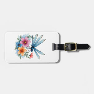 Schöne Libelle Wasserfarben Kunst Insektenliebhabe Gepäckanhänger