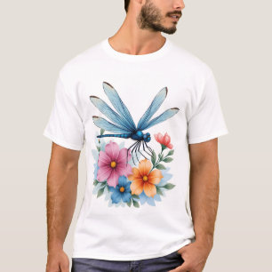 Schöne Libellen-Aquarell-Kunst Insektenliebhaber E T-Shirt