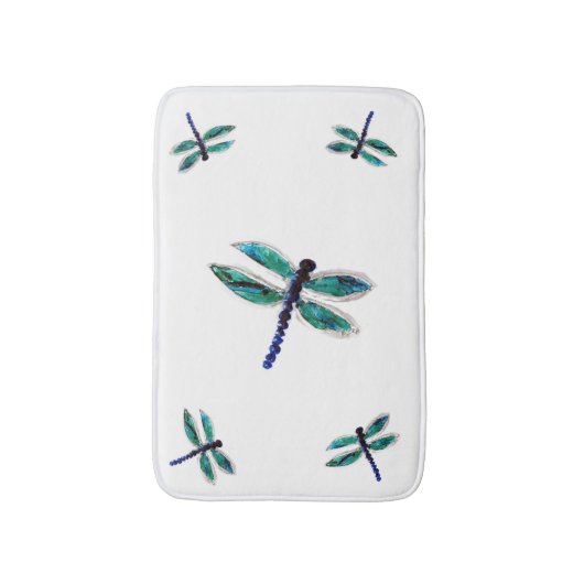 Schöne Libellen-Kunst Badematte (Vorderseite Vertikal)