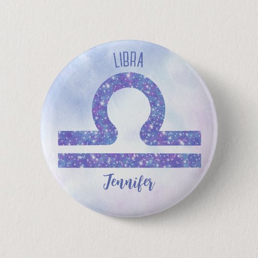 Schöne Libra Astrologie Signieren Personalisiert L Button (Vorderseite)