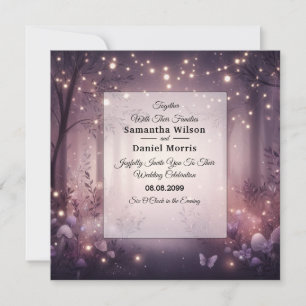 Schöne Lichter in Woodland glühende Hochzeit Einladung