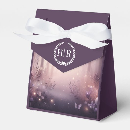 Schöne Lichter in Woodland glühende Hochzeit Geschenkschachtel (Vorderseite)