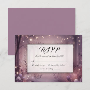 Schöne Lichter in Woodland glühende Hochzeit RSVP Karte